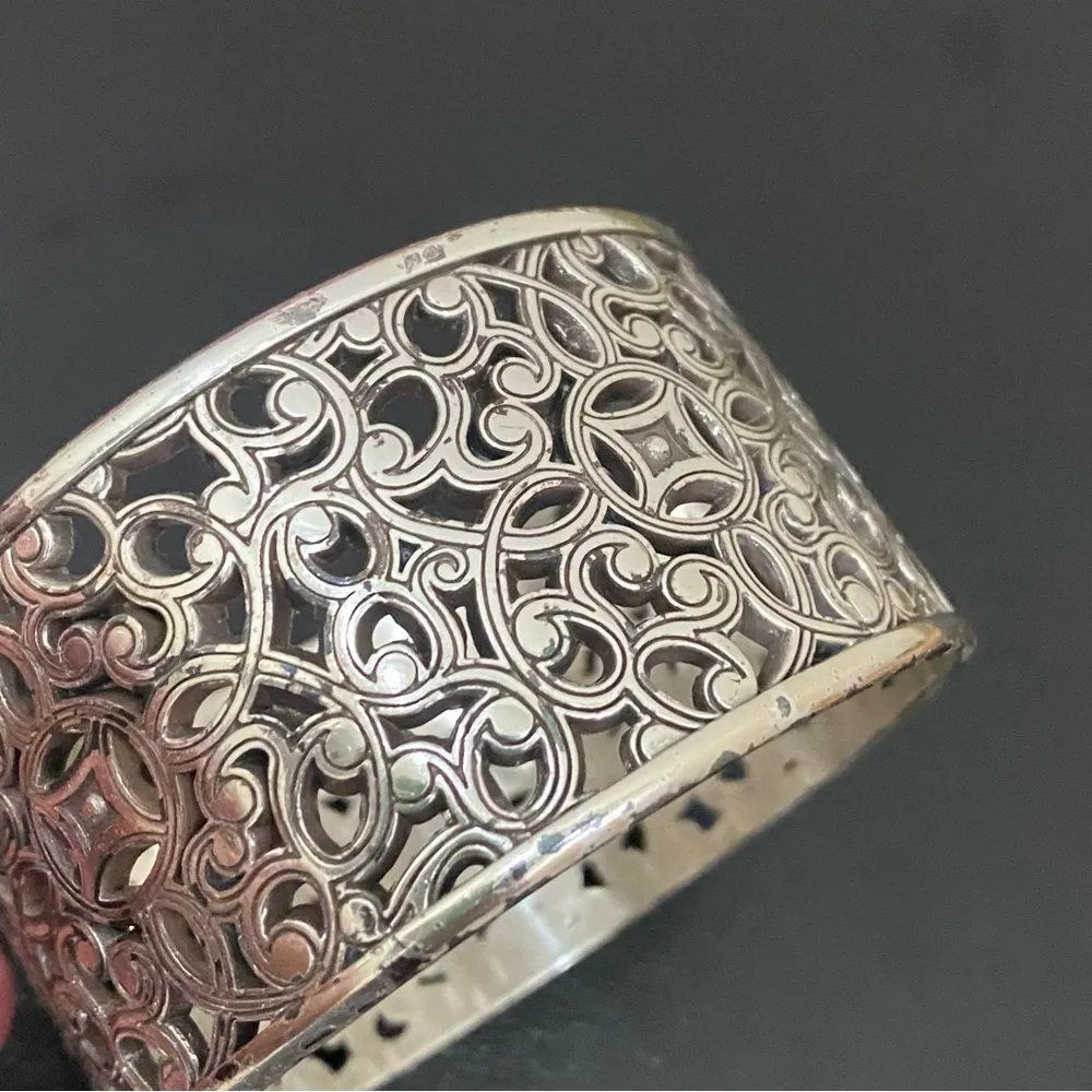 BRIGHTON Serendipity Ornate Scroll Wide Chunky Bangle Bracelet 85.2g - Image 7