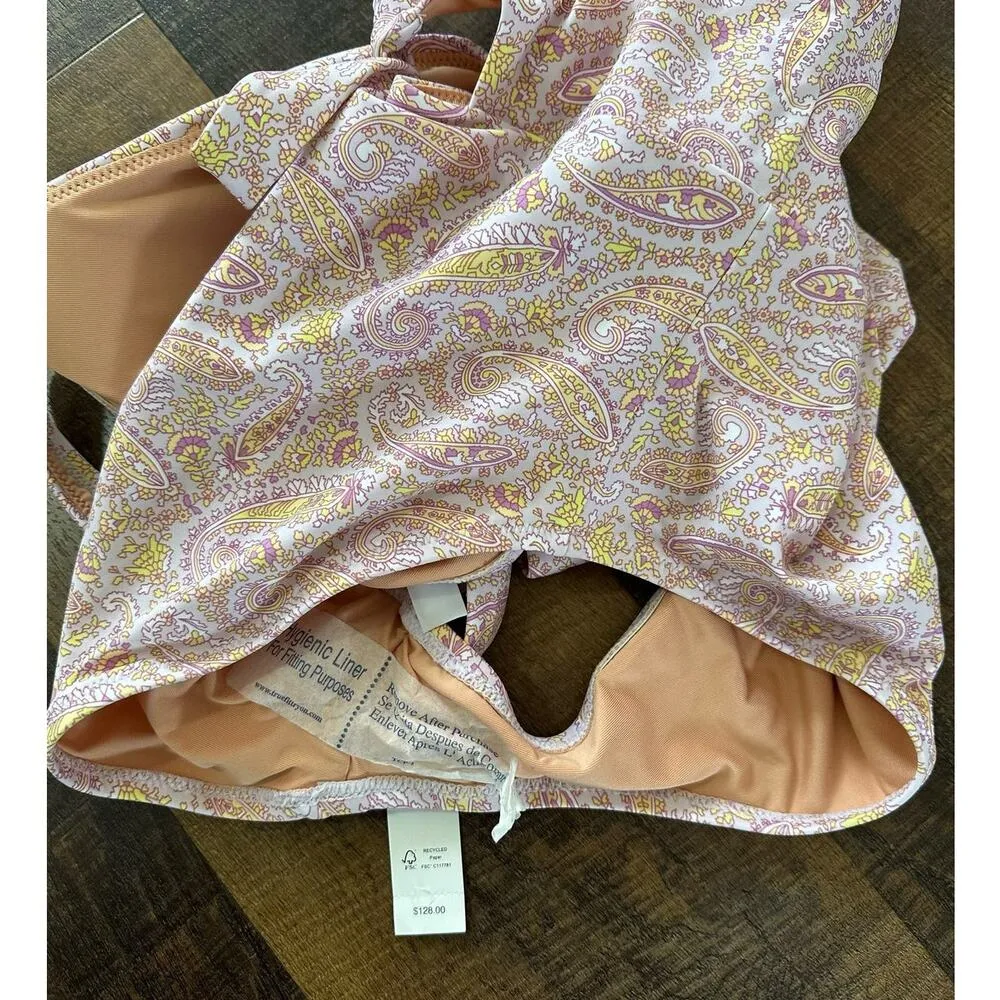 NWT J. Crew Eco Plunge V-Neck One-Piece in Beach Paisley Size 12 - Image 10