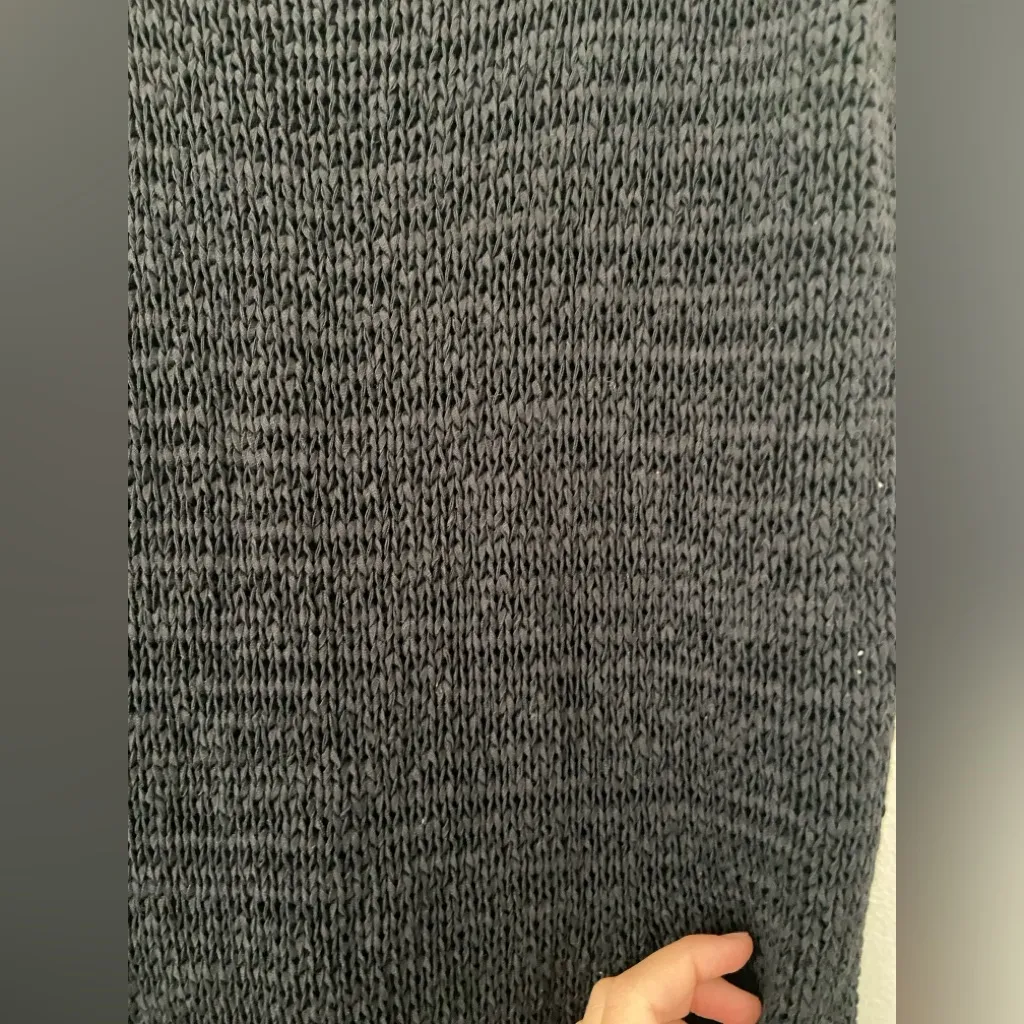 Vince Womens Textured Square Neck Midi Dress Sleeveless Size M Black Stretch - Image 3