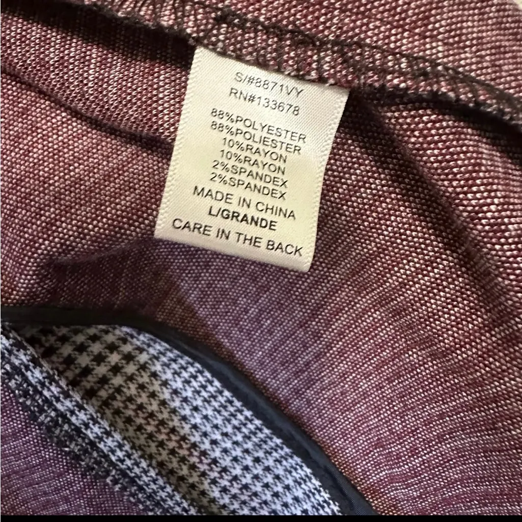 Love Tree Long Black and White Plaid Belted Vest Large - Image 4