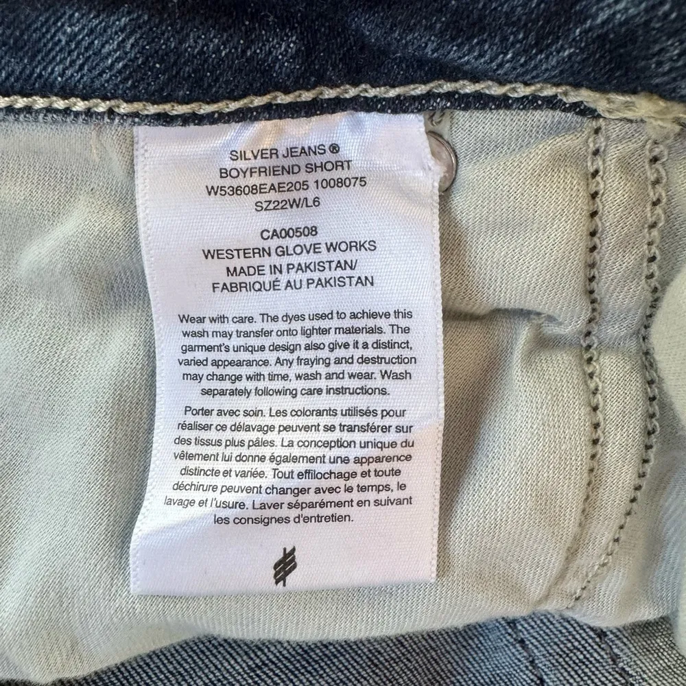 Silver Boyfriend Indigo Mid Rise Roll Cuff Denim Blue Jean Shorts Plus Size 22W - Image 5