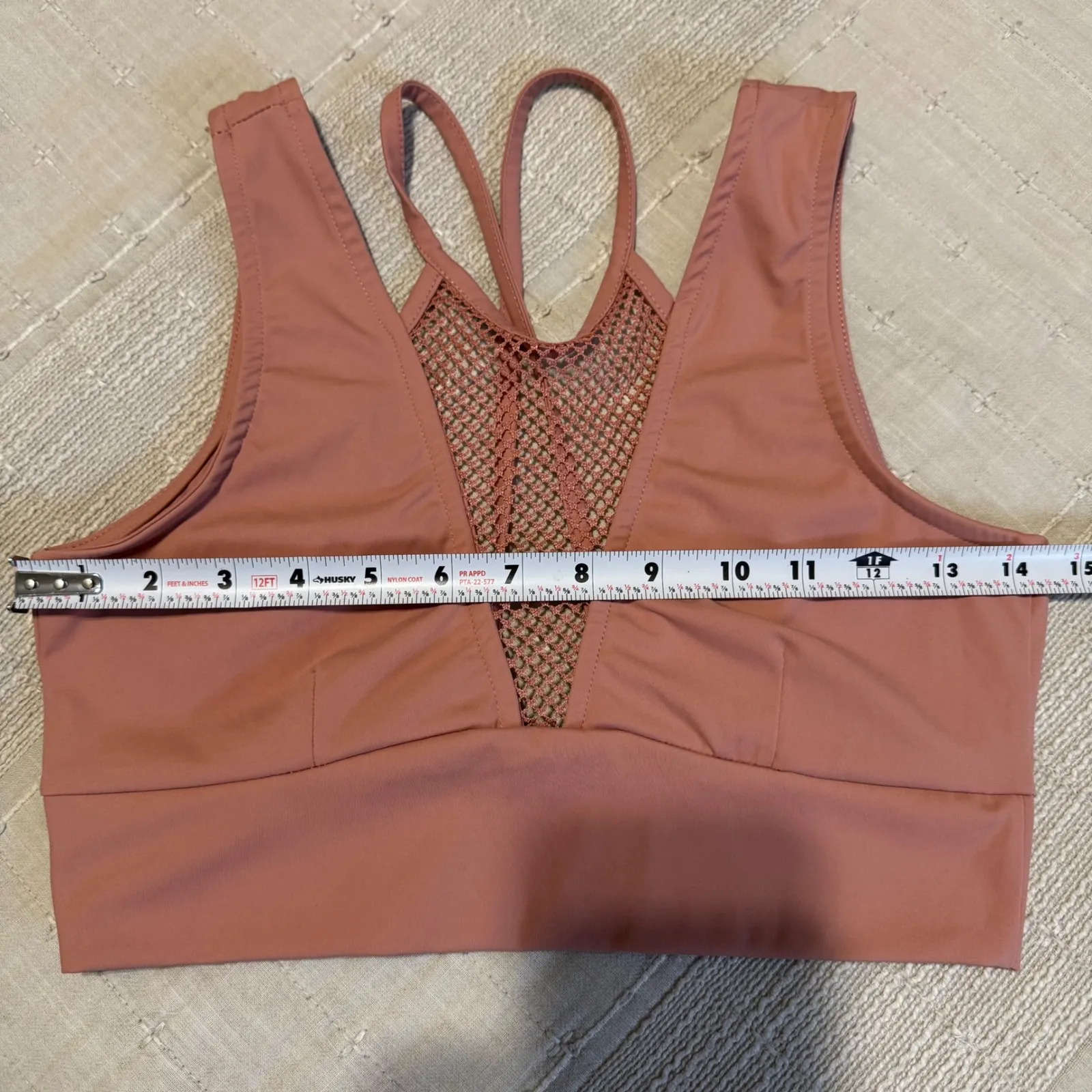 Forever 21 Pink Mesh Inset Sports Bra Tank Top Athletic Workout Women's Medium - Image 9