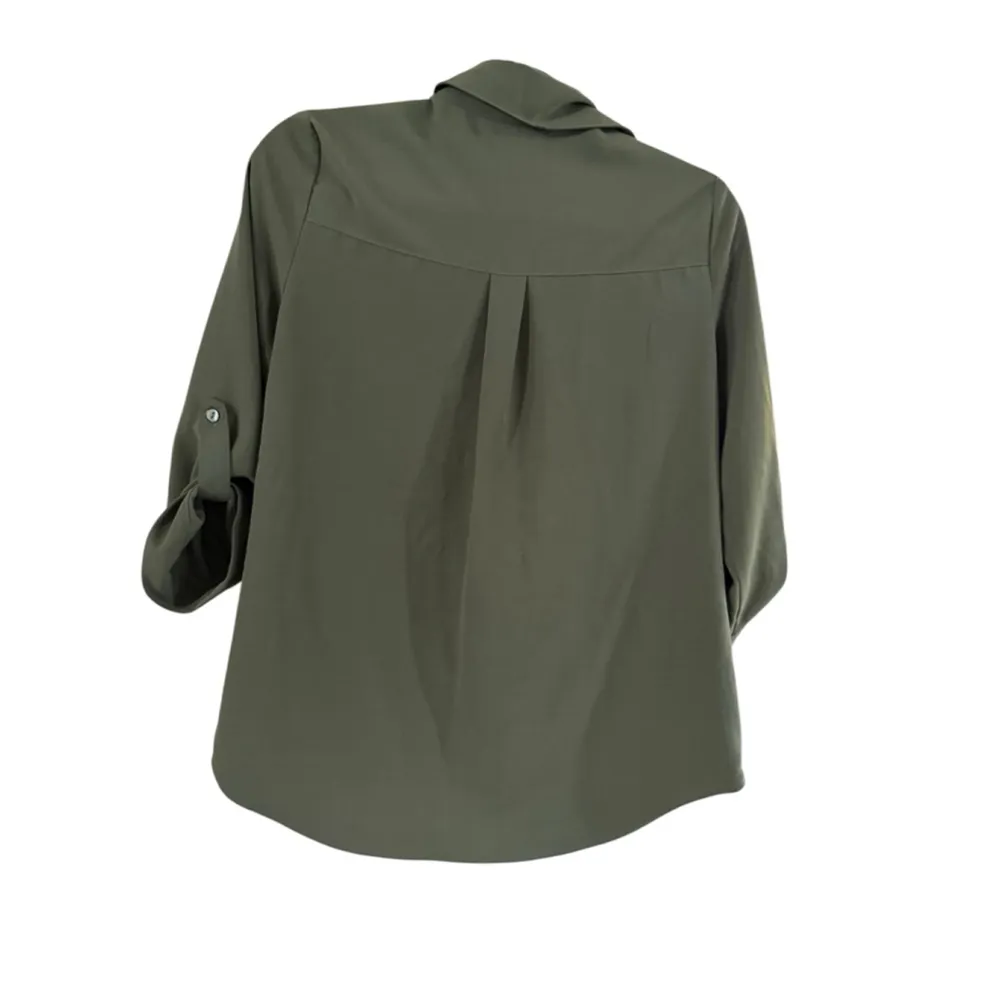 IZ BYER Olive Green Button Down Shirt Women's Small - Image 4
