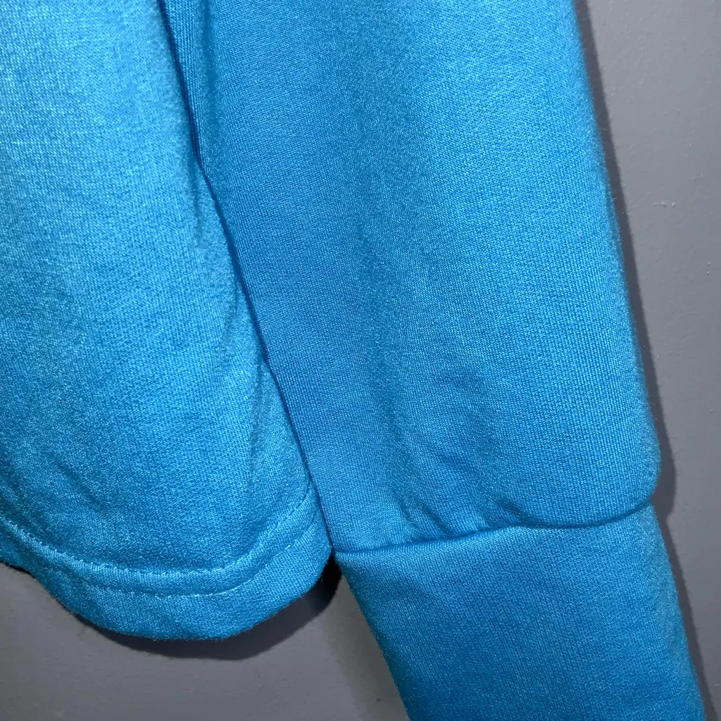 Blue Graphic Sweatshirt with Daisy Bicycle Design “Enjoy Today” XL - Image 4