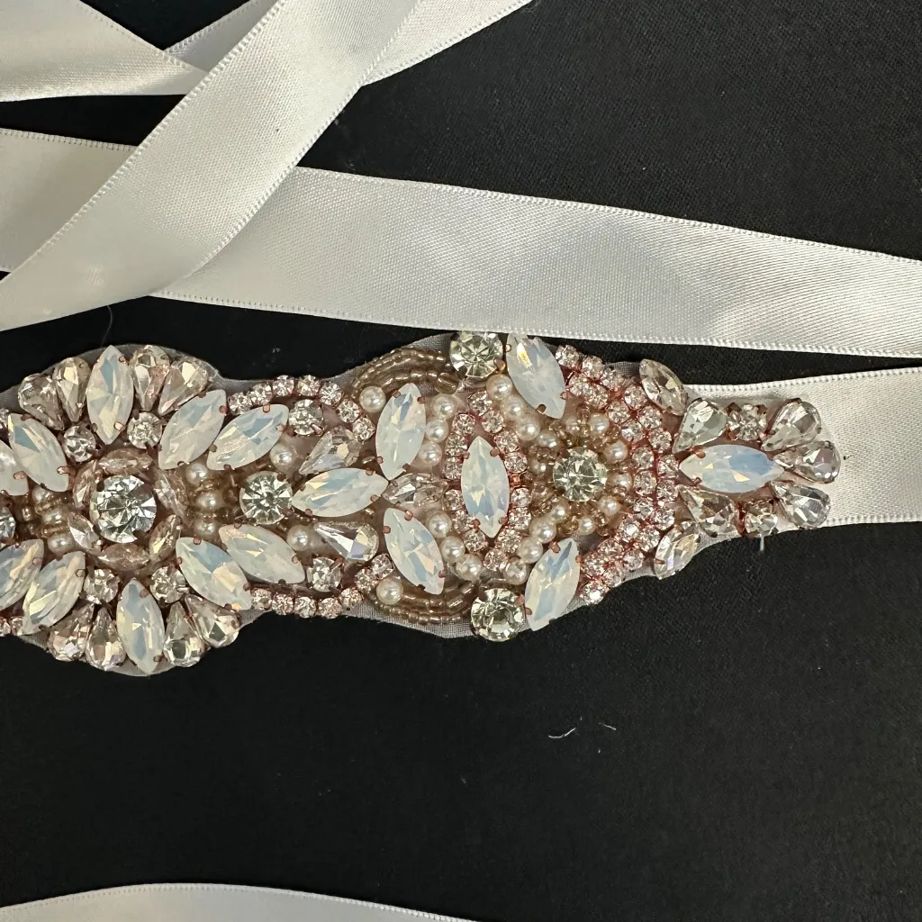 Rose Gold Bridal Sash Pink - Image 4