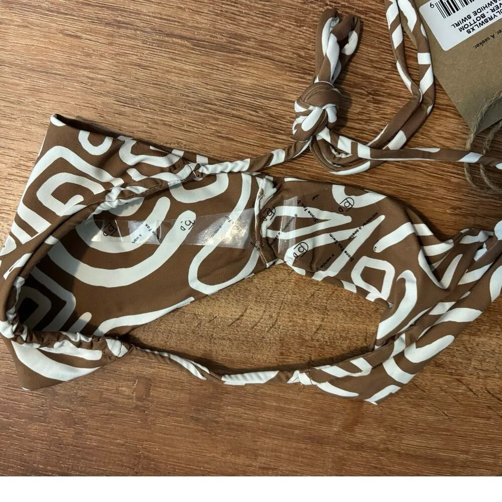 NWT Stone Fox Swim River Bikini Bottom In Rawhide Swirl Size XS - Image 4