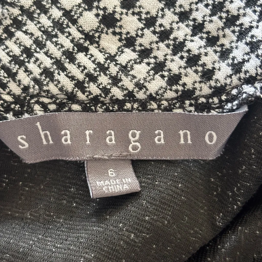 Sharagano Black and White Checkered Mini Dress - Image 6