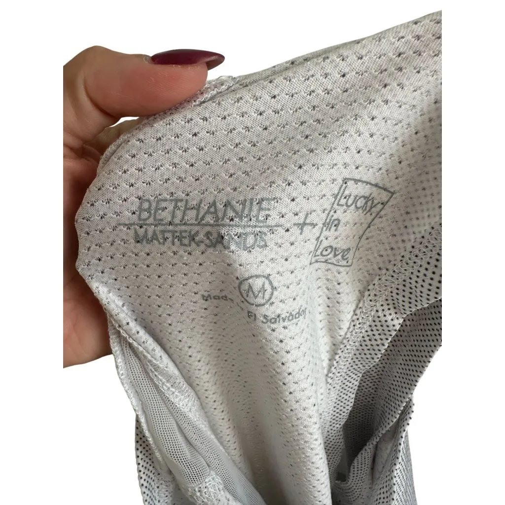 LUCKY IN LOVE X Bethanie Mattek Sands Court Worn Tank Top Size Medium Gray - Image 7