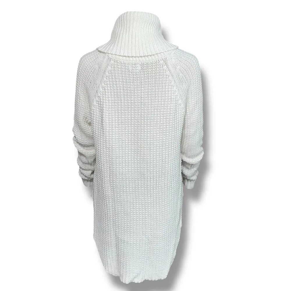 A New Day Womens Tunic Sweater Knit Cowl Neck Long Sleeves Pullover Cream Small - Image 4