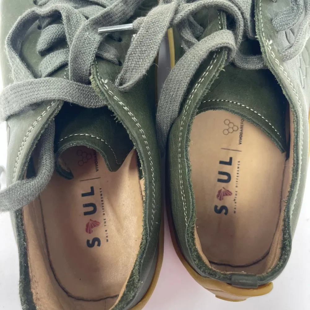 Vivobarefoot Addis Wild Hide Leather Women's Sneakers in green sz 35 US 5 - Image 3