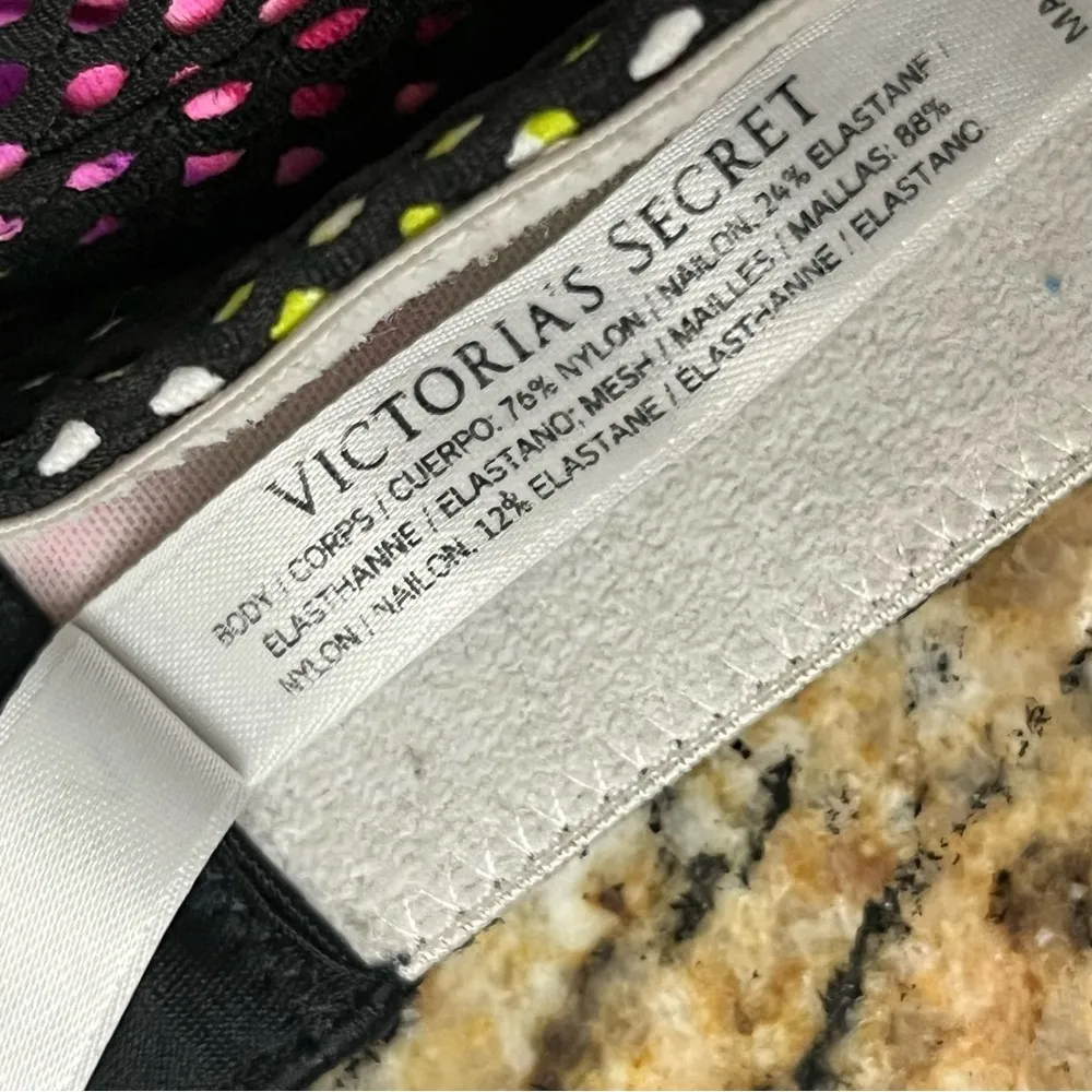 VSX Victoria’s Secret Sport Bra 34D Mesh Overlay Multicolor Padded Racerback - Image 6