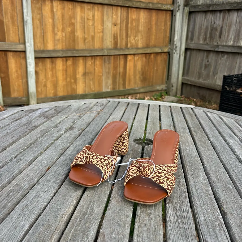 Nwt Women's Aaliyah Raffia Strappy Knot Sandal Heels - Universal Thread size 7 - Image 3