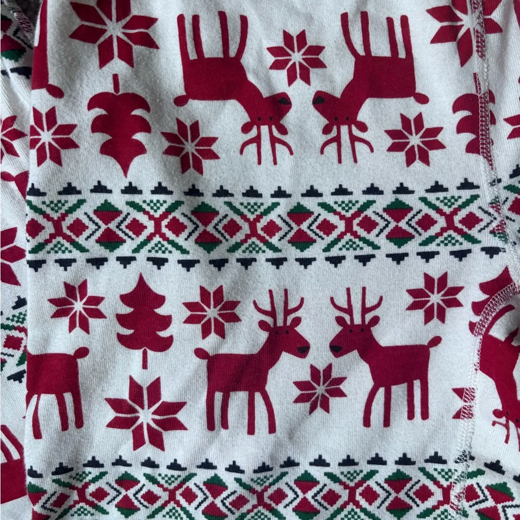 Festive Red and White Christmas Pajama Pants Size L - Image 3