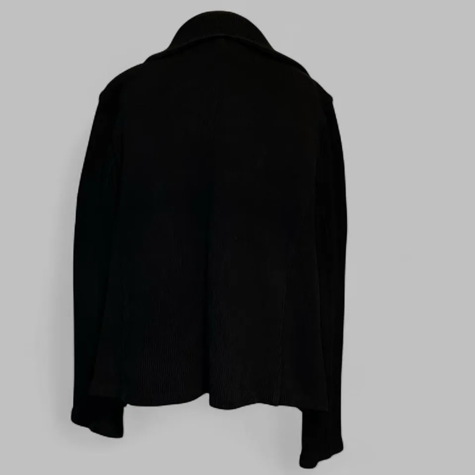 Lauren Ralph Lauren Women’s XL Black Peacoat Winter Jacket Cotton Preppy Style - Image 4