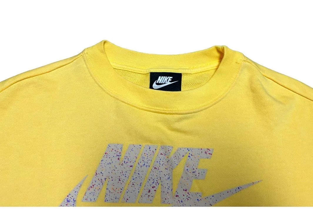 Nike Icon Clash semi cropped graphic top topaz yellow drawstring waist XS - Image 9