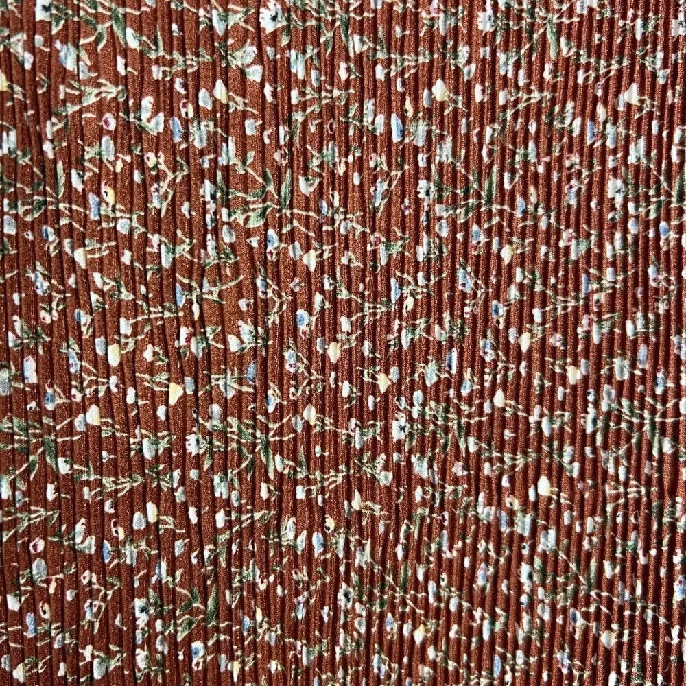 NWT Mikarose Ditzy Floral Accordian Pleat Long Sleeve Midi Dress V-Neck‎ Plus 2X - Image 9