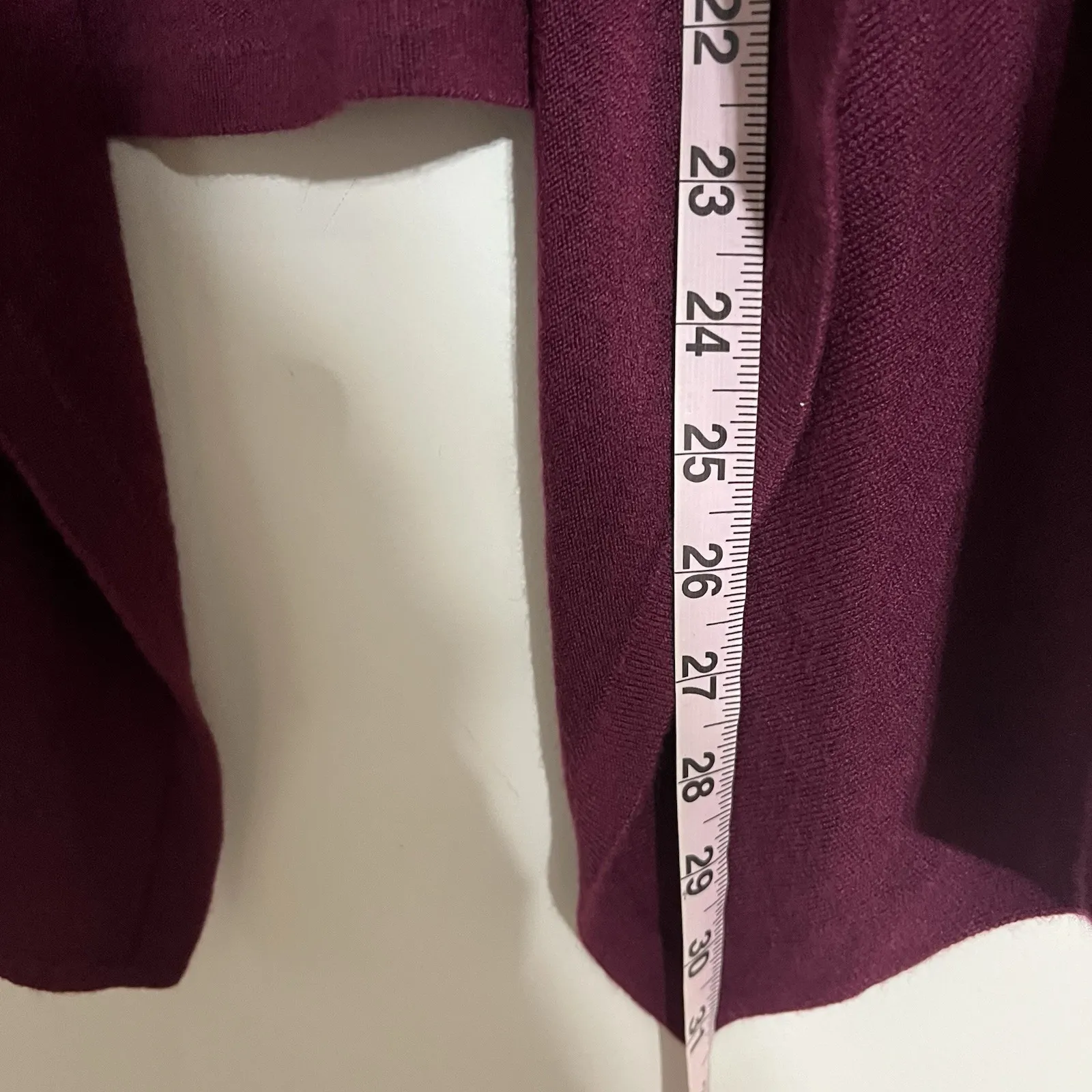 Women's Ellen Tracy Open Front Dark Pink Waterfall Cardigan Size Medium - Image 8