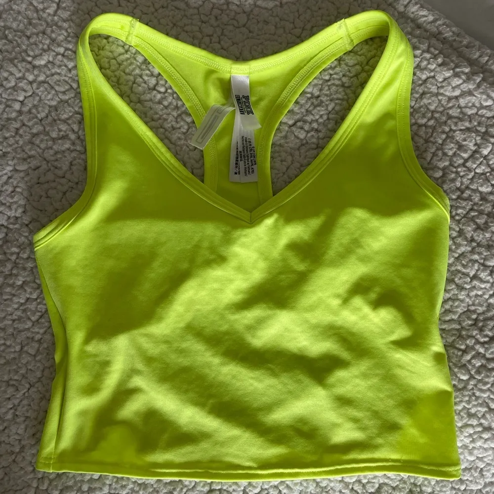 VS PINK neon yellow athletic tank - Image 3