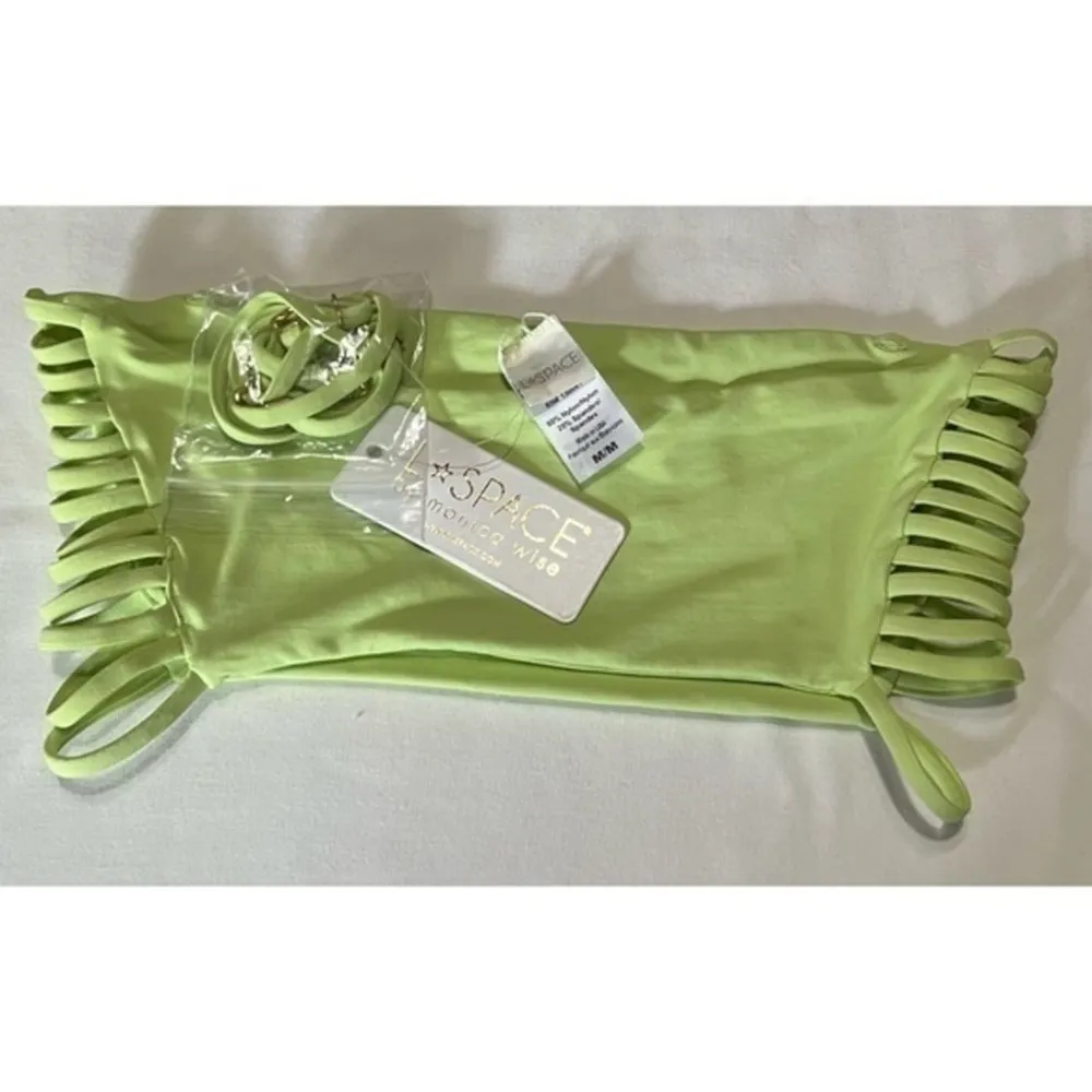 L*Space Kit Strappy Cut Out Bandeau Bikini Swim Top in Mojito Green Size XS - Image 3