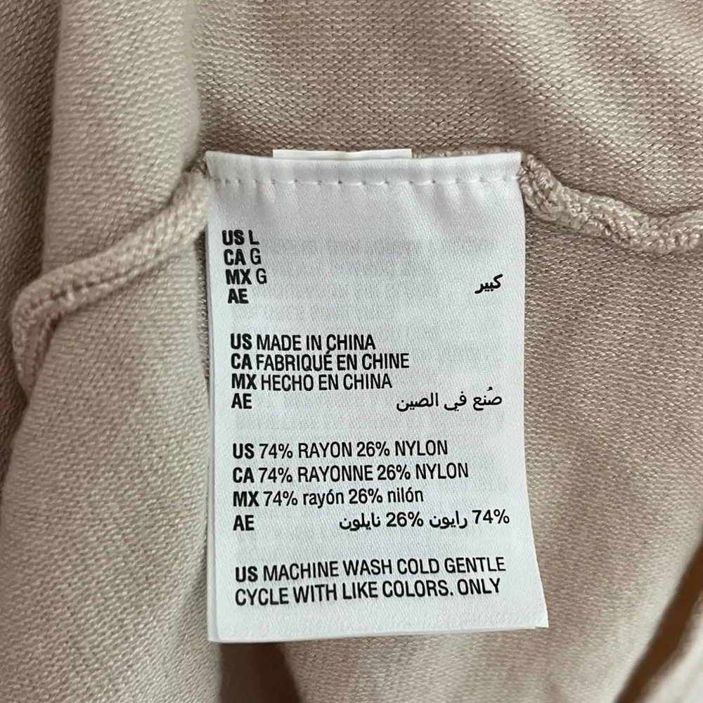 Alfani Turtleneck Poncho Beige Tan Size Large - Image 5