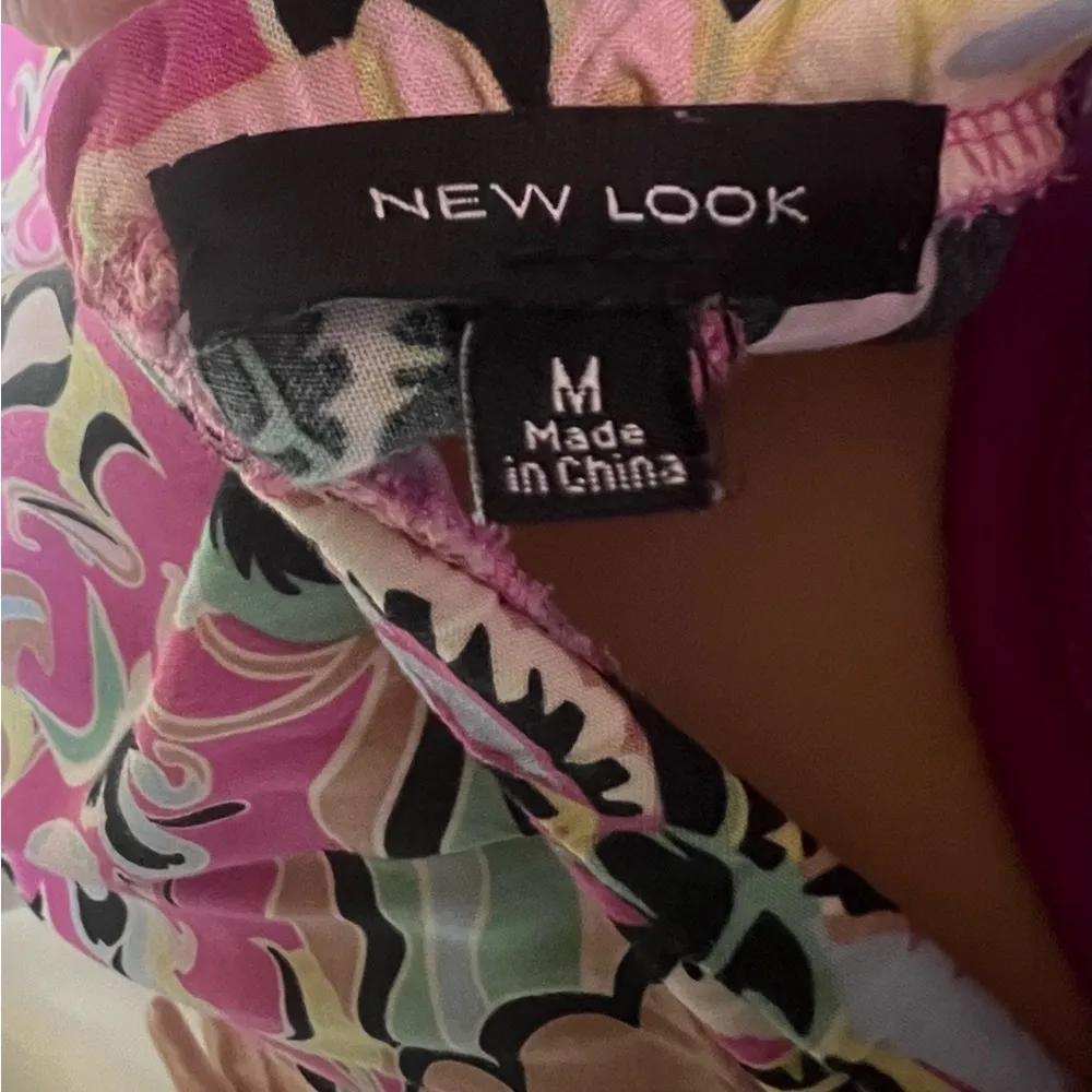 New Look Plazzo Pants Floral Elastic Waist Wide Leg Pink Muti Color Size M - Image 5