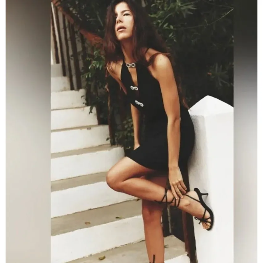 ZARA Kitten Heeled Sandals – Size 7.5 | NWT Black - Image 2