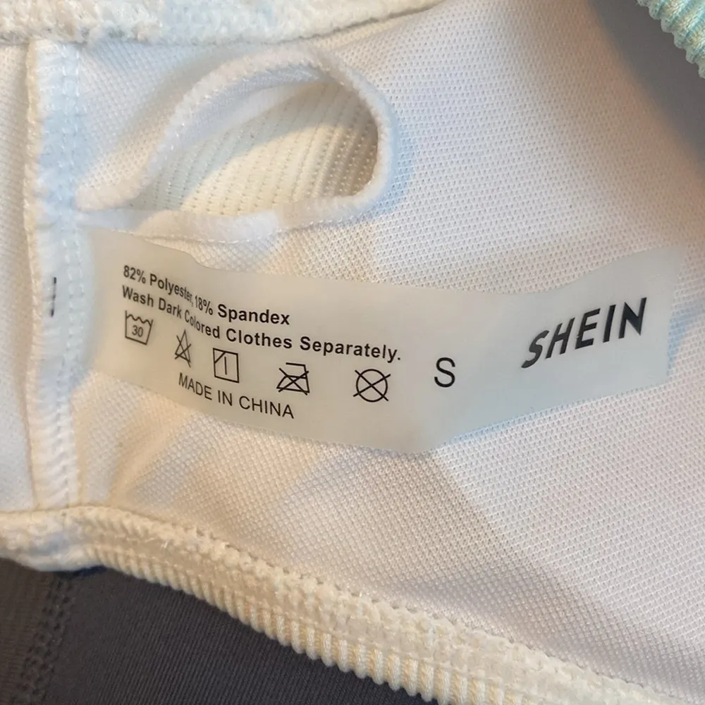 Shein Size Small Green and White Bathing Suit Bikini Top NEW - Image 6