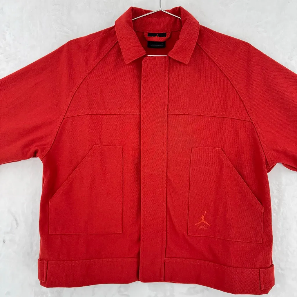 Nike Air Jordan Women's Novelty Jacket Rust Red Zip Front Sustainable Fashion S - Image 2