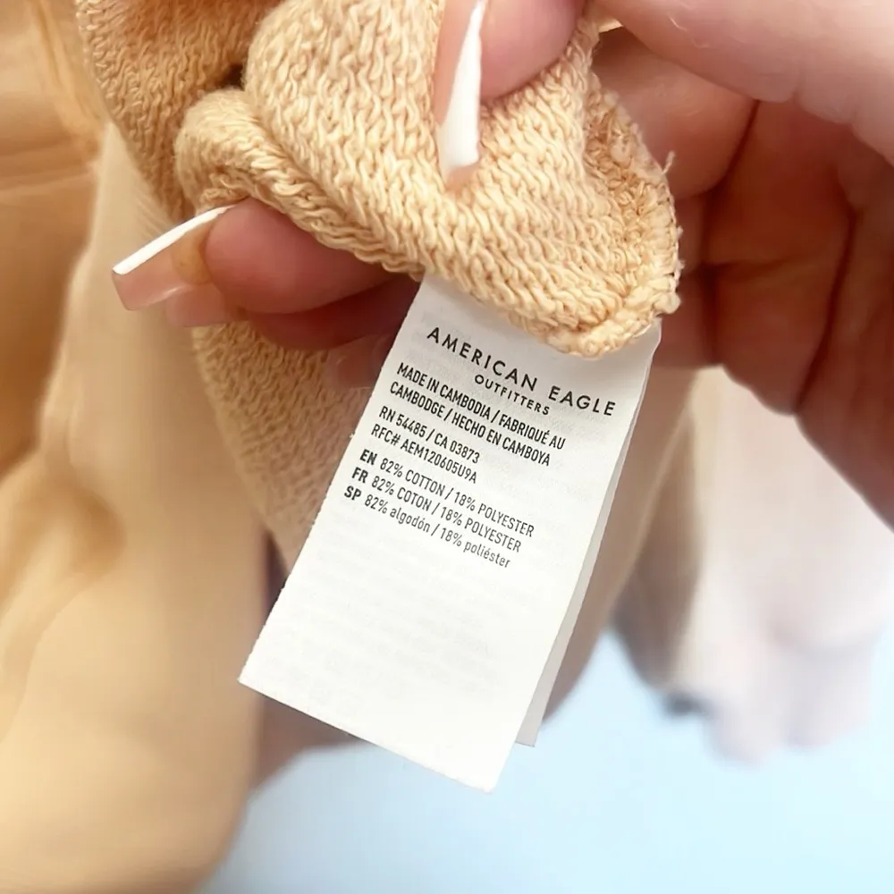 American Eagle Cotton Blend Orange Button-Up Long Sleeve Shirt - Image 7