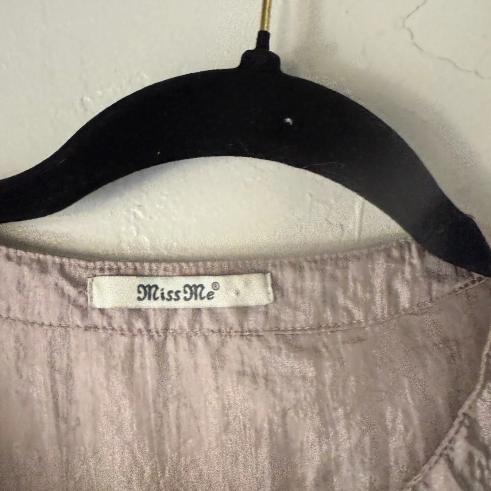 Miss Me Boho Embellished Smocked Waist‎ Tunic Top Blouse Dusty Rose Size S - Image 6