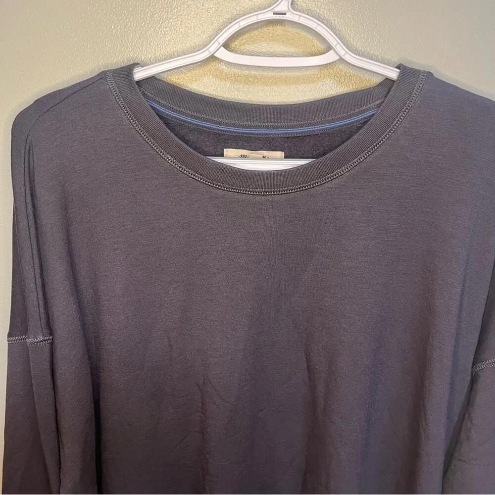 Superbrushed Easygoing Sweatshirt Black Coal 1X Crewneck Relaxed Fit Lagenlook - Image 5