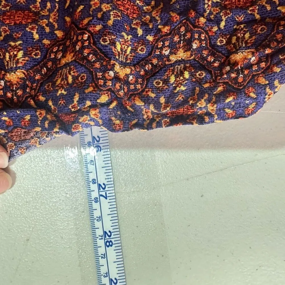 Lucky Brand Women's Paisley Print Long Sleeve Blouse Top Mixed Media Medium Boho - Image 12