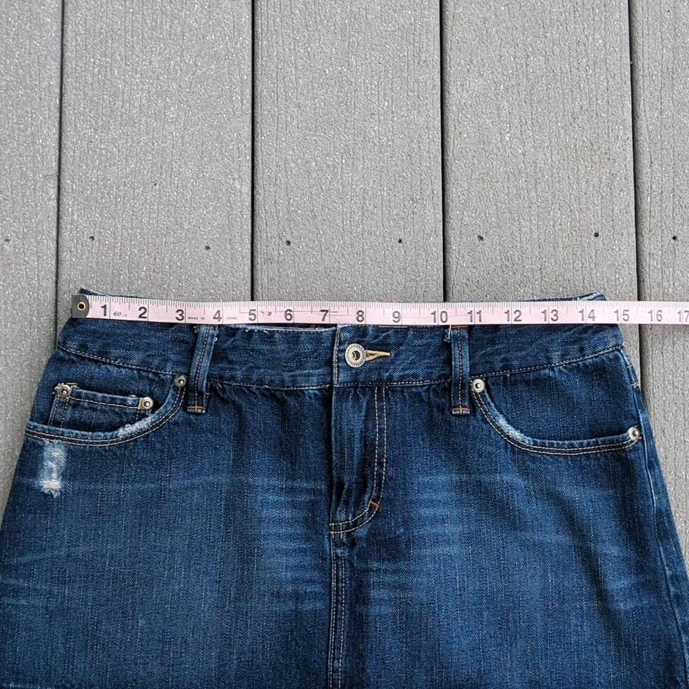 American Eagle Chewed Hem Y2K Denim Skirt | American Eagle Jean Skirt - Image 5