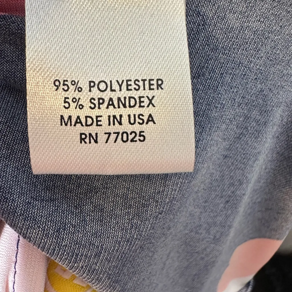 Liz Lang Back Tie 3/4 Length Sleeve V Neck Floral‎ Dress Size Medium Made in USA - Image 6