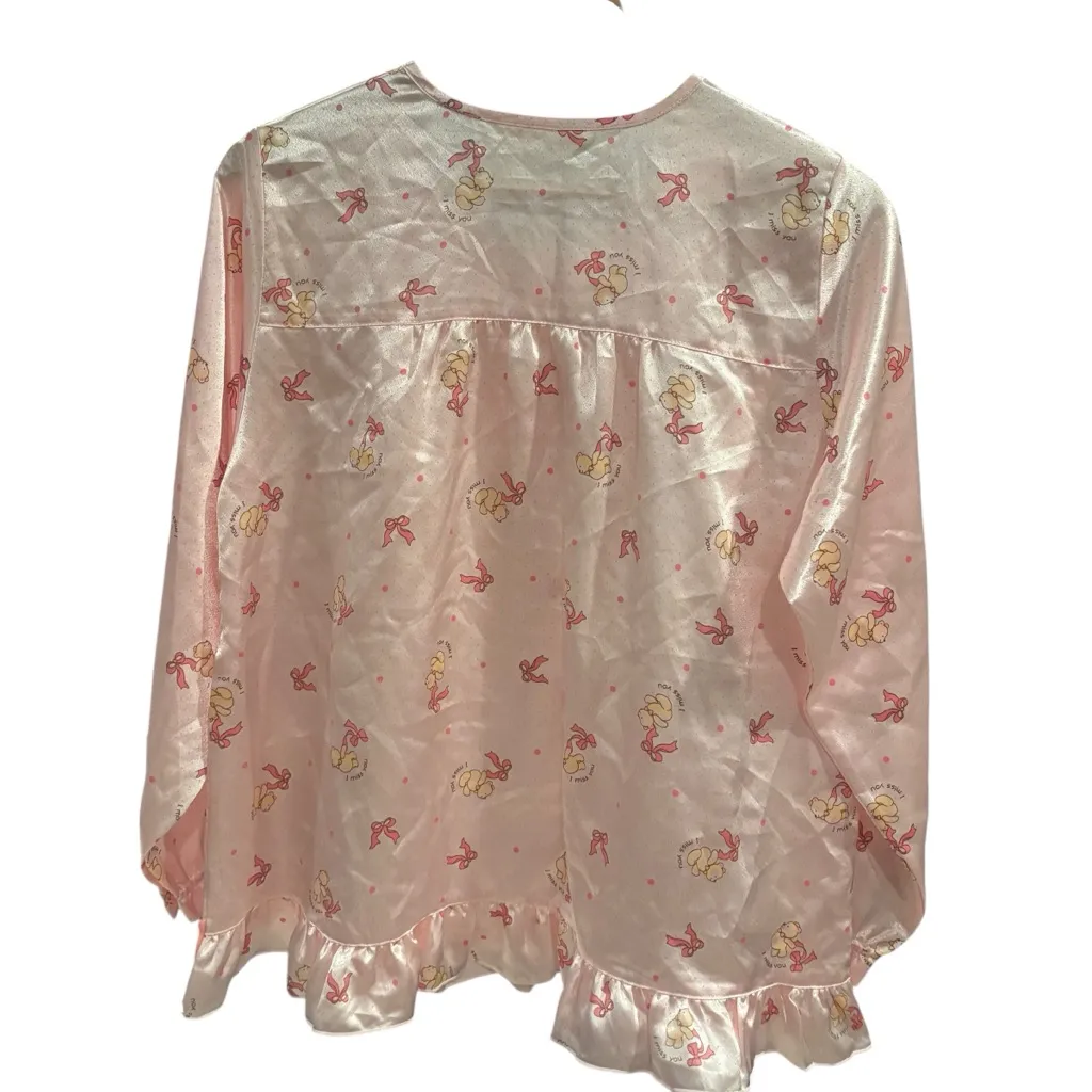 Solo Pink Pajama Set with Ruffle Trim Size M - Image 7