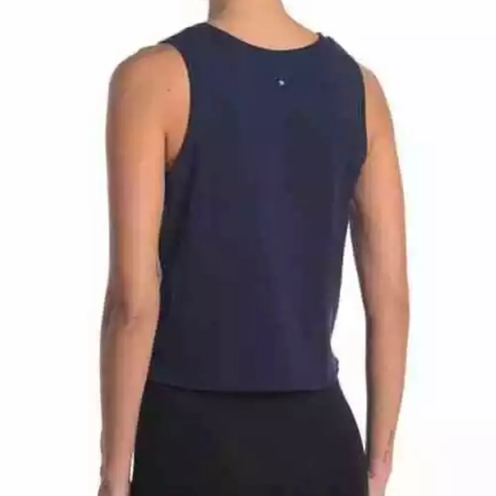 SPLENDID Small Navy Crop Tank Side Snap Buttons Sporty Summer NWT - Image 4