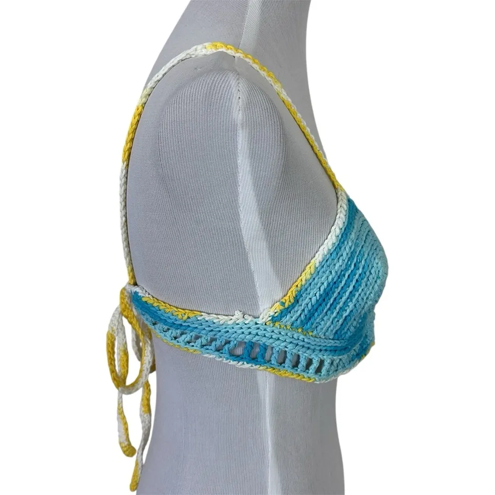 HANDMADE Knitted Bikini Top Yellow Size undefined - Image 3