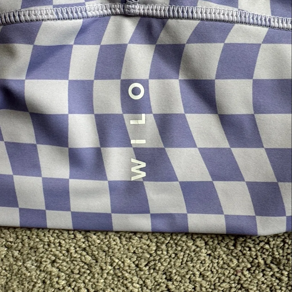 Will The Label Lilac Purple Checkered Sports Bra & Shorts Set SIZE M Size M - Image 12