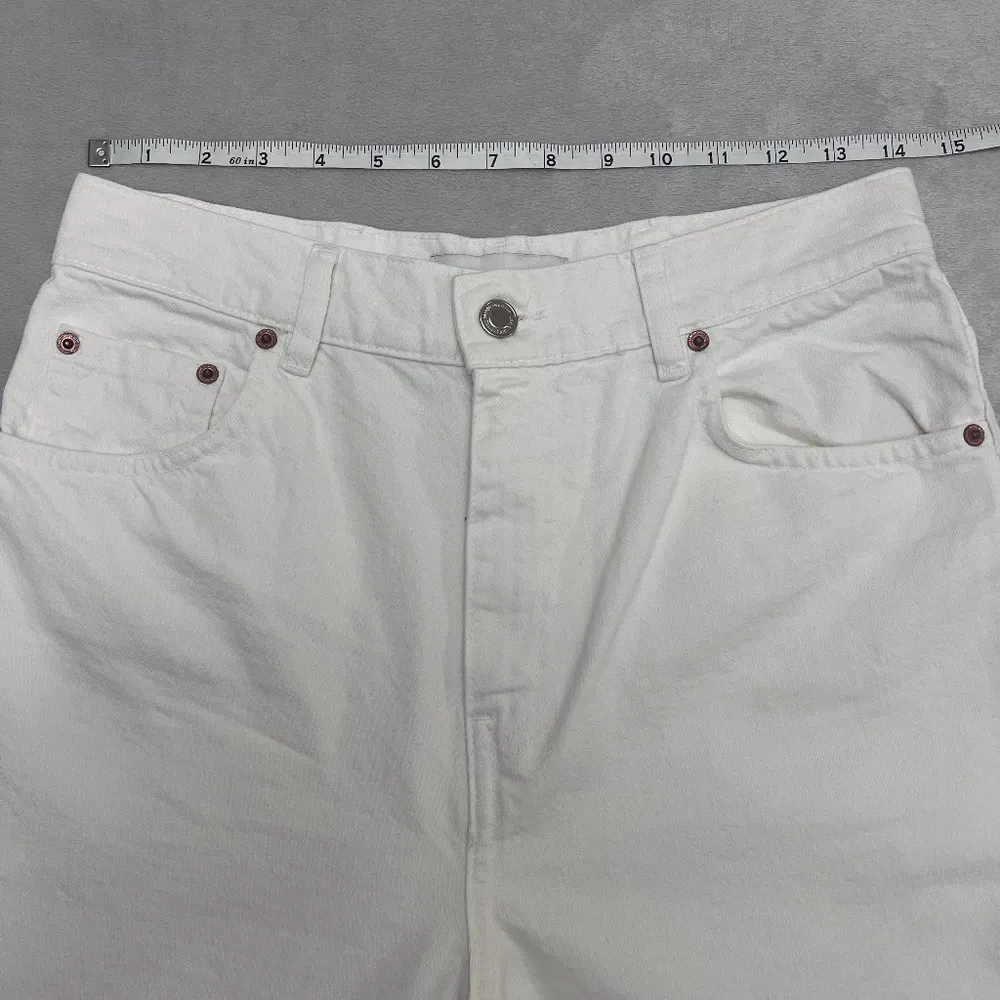 Zara The Trute Women's White Wide Leg Jeans Raw Hem Denim Size 6 US New Other - Image 10