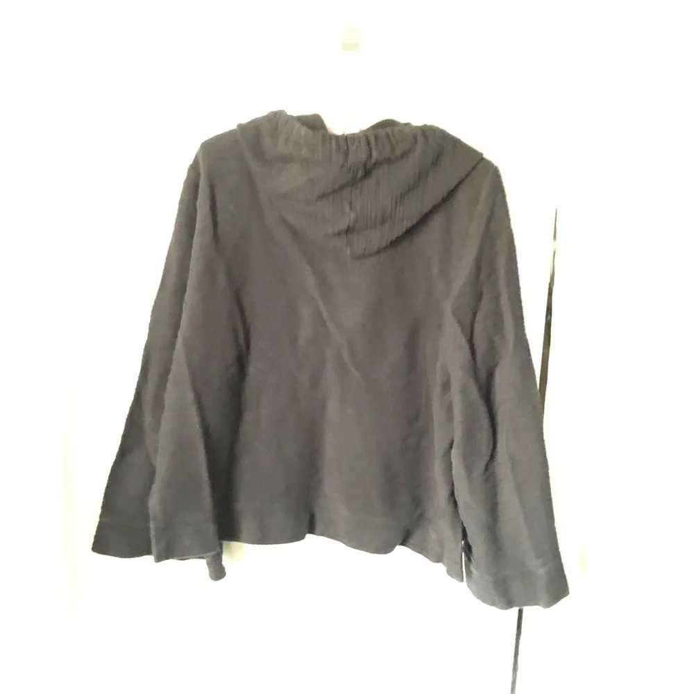 Chic Black Hoodie boho 100% cotton with Lace Detail wide sleeves size M - Image 9