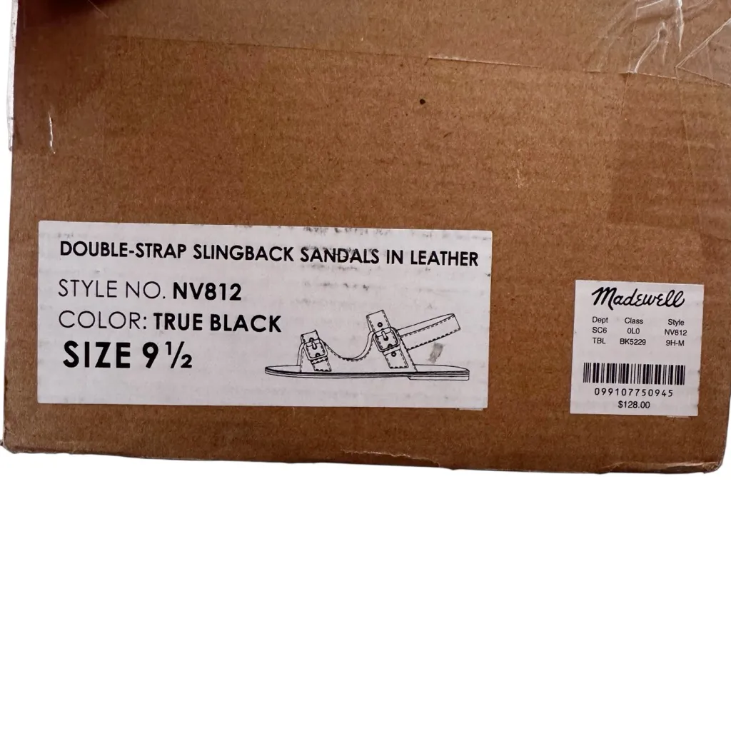 NWT Madewell Leather The Maude Double Strap Slingback Sandal Black Size 9.5 - Image 12