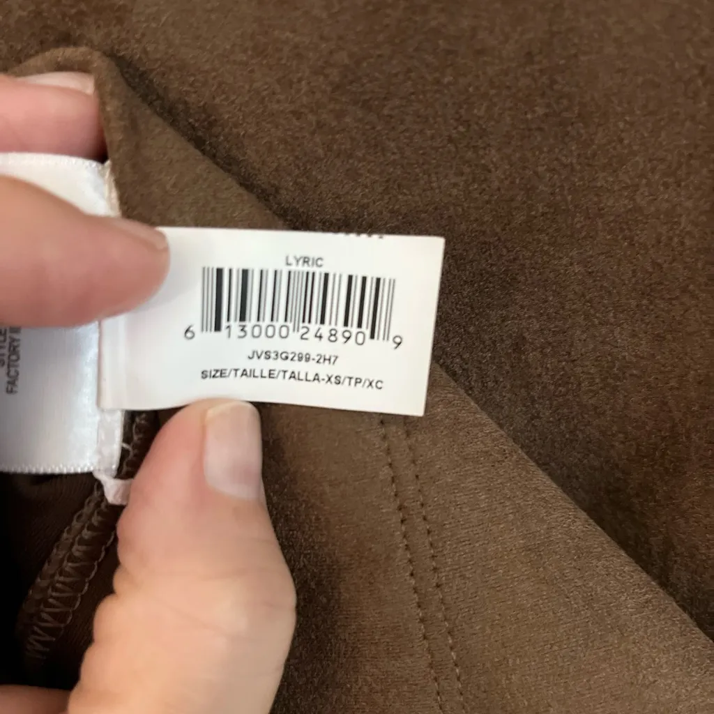 BCBGMaxAzria Chocolate Brown Lyric Faux Suede Pencil Skirt Size XS - Image 7