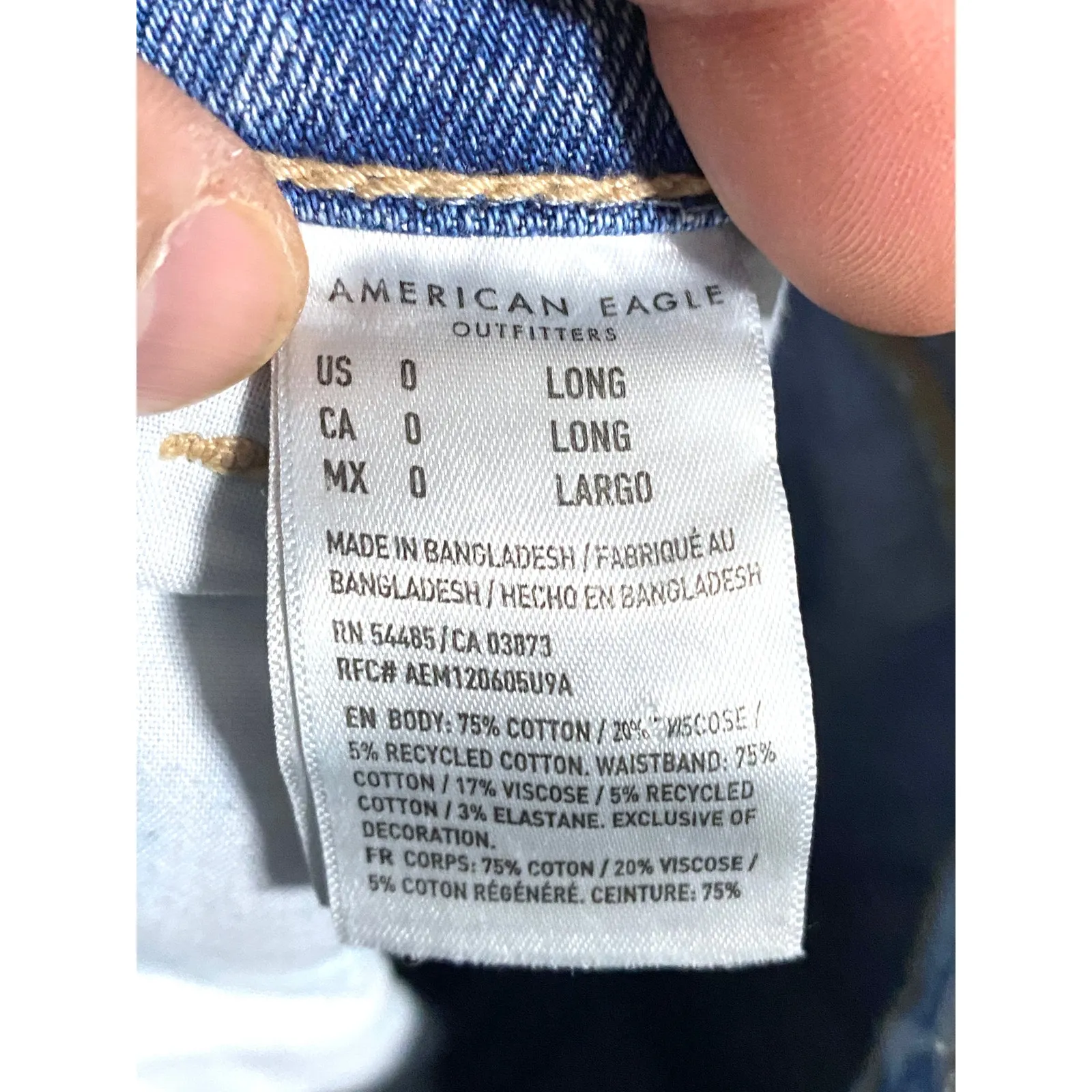 American Eagle Mom Straight Jeans Womens 0 Long Distressed Grunge Y2K Ripped - Image 9