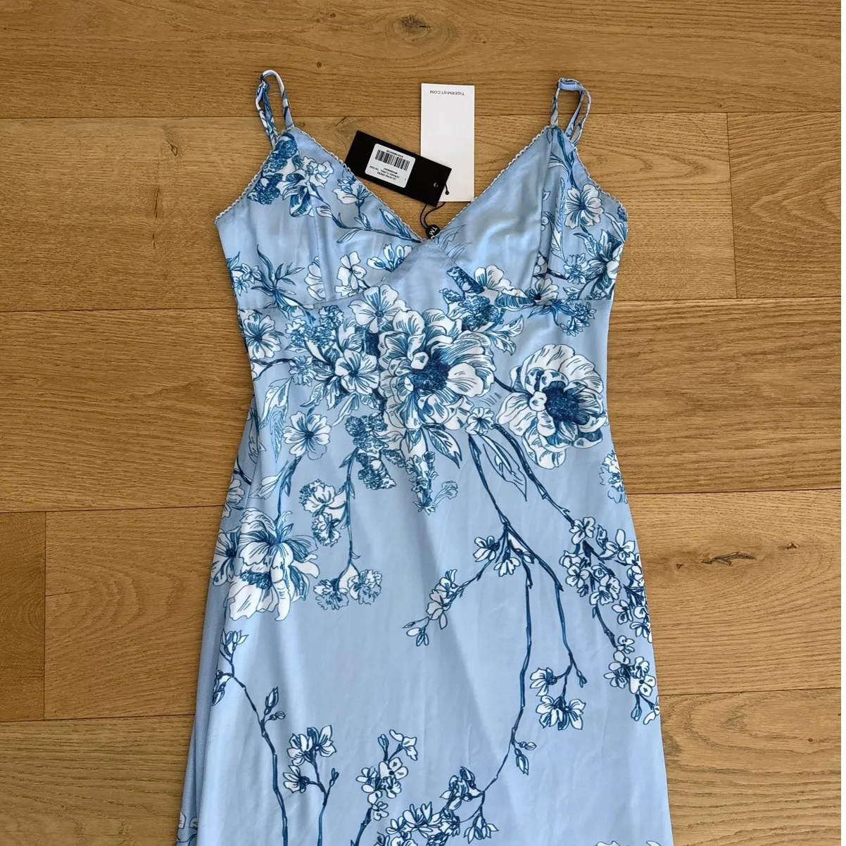 Tiger Mist Maxi Dress Sleeveless Floral Julianna Size L Blue - Image 2
