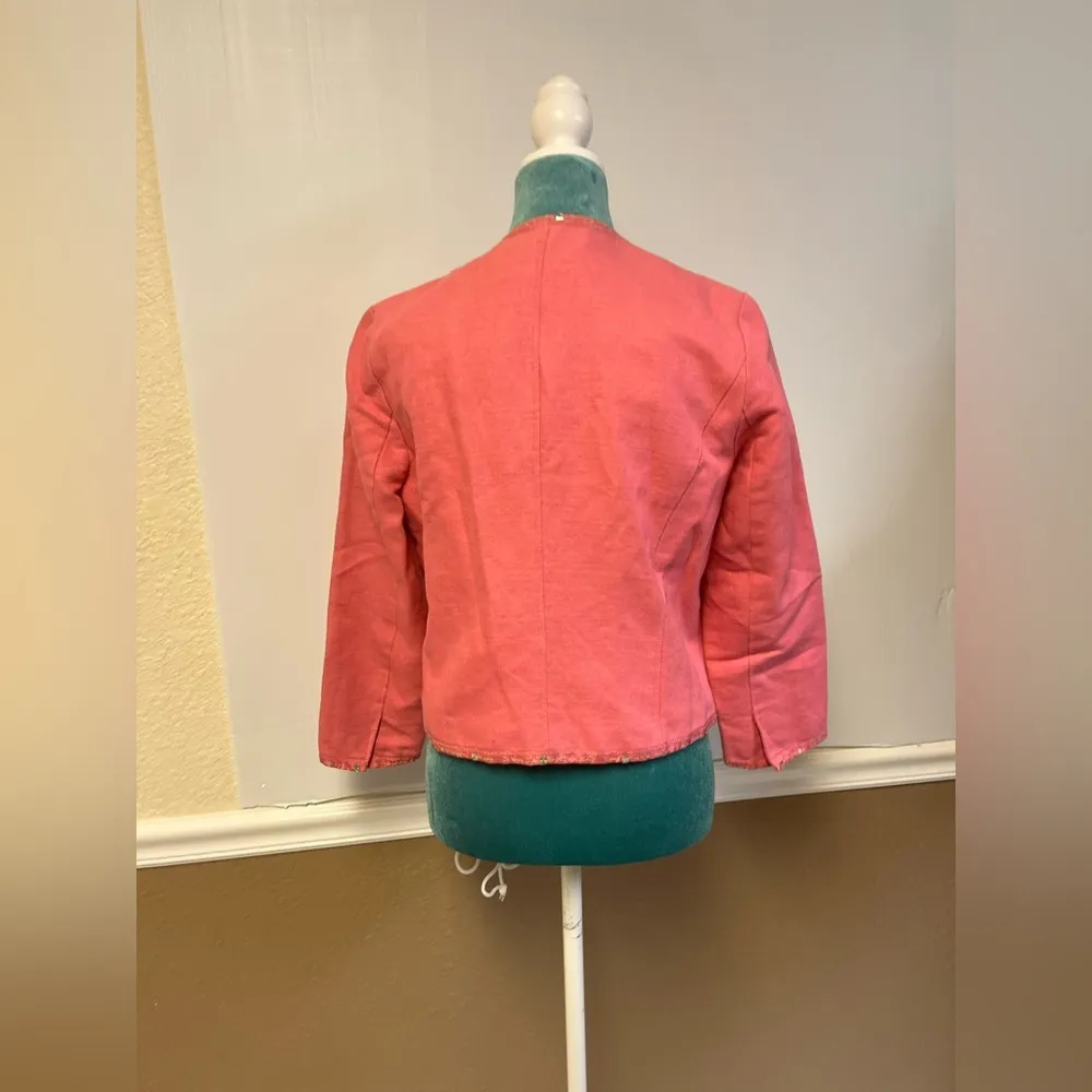 Sigrid Olsen  Linen Blazer – Pink Lightweight Jacket | Size 4 | Summer Layering - Image 8