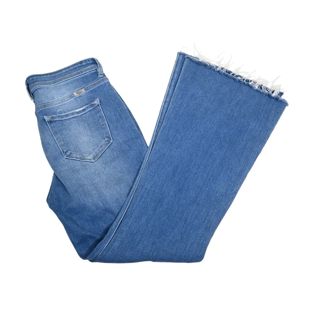 KanCan Women's 11/29 Sian Exposed Button Fly Flare Jean KC7345M Blue - Image 3