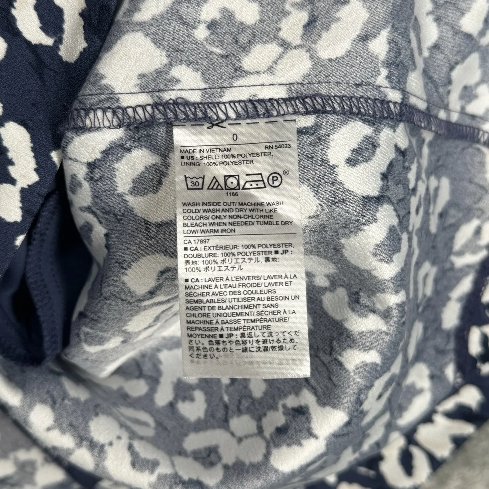 Banana Republic Dress‎ Womens 0 Blue White Cheetah Sheath Office Work Career - Image 9