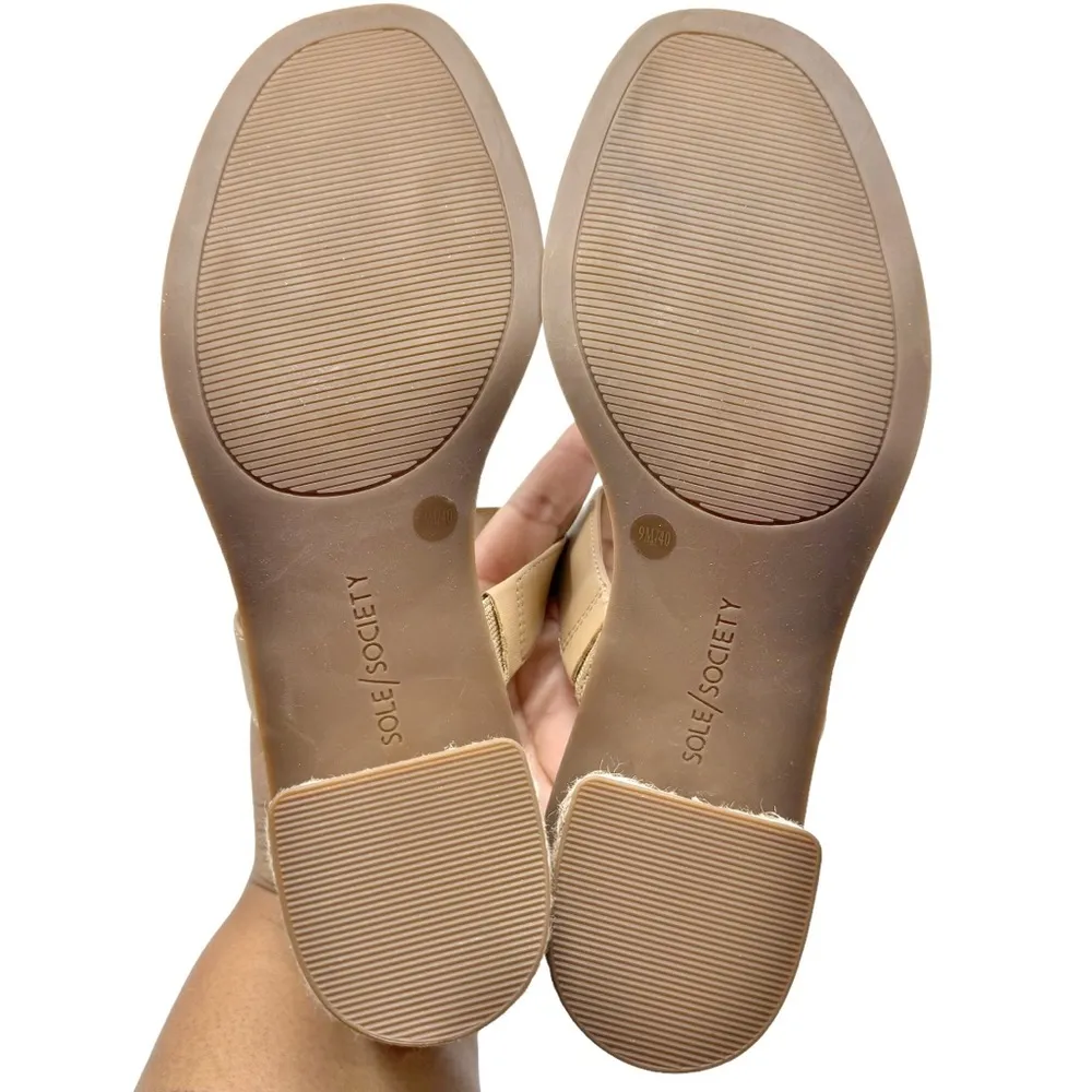 Sole Society New Lunespa Jute Wrapped Block Heel Sandals Neutral Tan Size 9 - Image 8