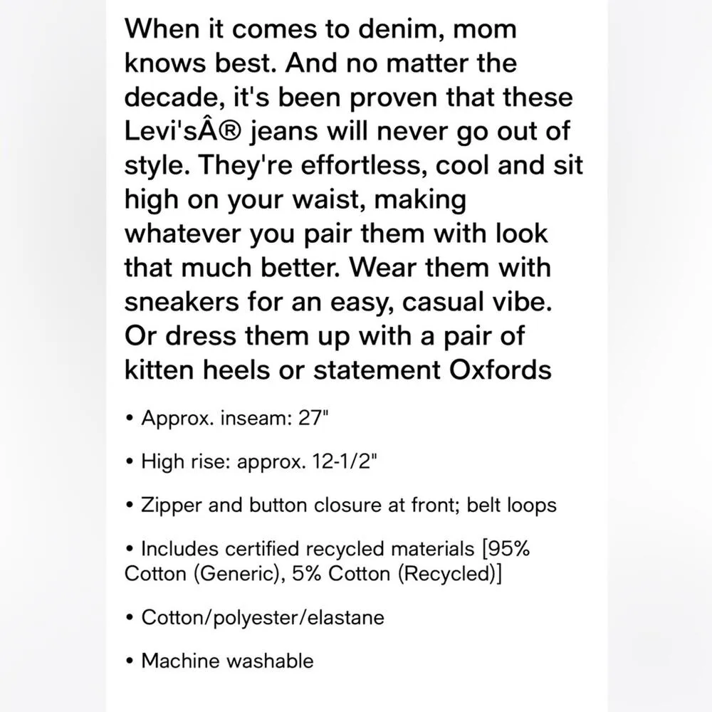 NEW Levi’s Jeans High Waisted Mom Jeans Tapered Straight Leg Distressed Women 29 - Image 5