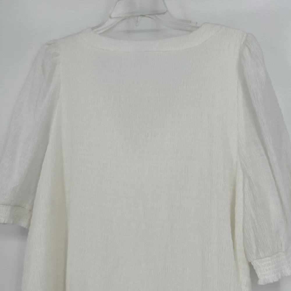 BB Dakota X Steve Madden Mini Dress White Gauzy Pockets Boho Cottagecore Sz XL - Image 9